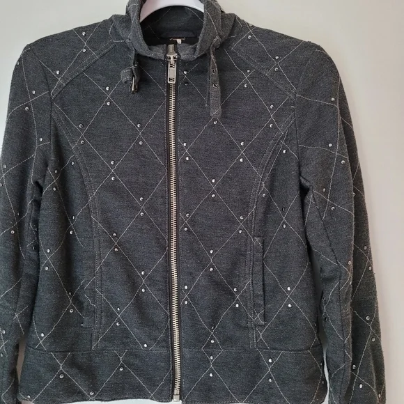 FREE PEOPLE Studded Moto Diamond Quilted Jacket - Picture 5 of 10